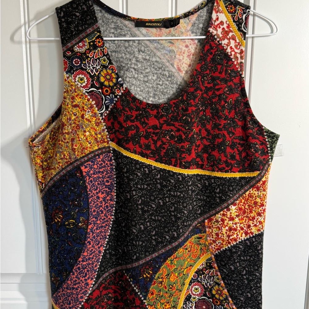 Radzoli Multicolor Patchwork Tank Top, Size M